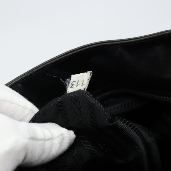 Authentic PRADA Chain Shoulder Bag Leather Black - Picture 4 of 16